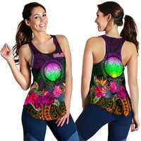 Northern Mariana Islands Polynesian Women's Racerback Tank - Summer Hibiscus - Polynesian Pride