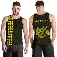Hawaii Kakau Polynesian Anchor Personalized Men's Tank Top - Yellow Yellow - Polynesian Pride