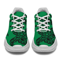 Polynesian Turtle Palm And Sea Pebbles Green Chunky Sneakers - Polynesian Pride