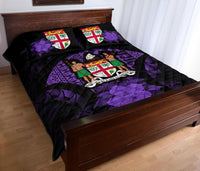 Fiji Polynesian Quilt Bed Set Hibiscus Purple - Polynesian Pride