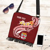 Fiji Custom Personalised Crossbody Boho Handbag - Fiji Seal Polynesian Patterns Plumeria (Red) One Style One Size Red - Polynesian Pride
