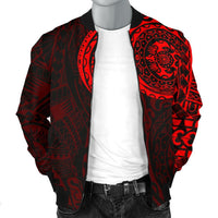 Polynesian Tattoo Style Men's Bomber Jacket Red - Polynesian Pride