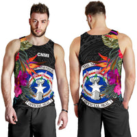 Northern Mariana Islands Men's Tank Top - Saipan Hibiscus Polynesian Pattern - Polynesian Pride