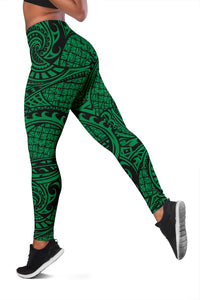 Polynesian Maori Lauhala Green Hawaii Women's Leggings AH - Polynesian Pride
