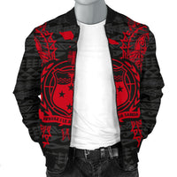 Samoa Polynesian Men's Bomber Jacket Map Red - Polynesian Pride