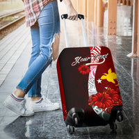 Papua New Guinea Polynesian Custom Personalised Luggage Covers - Coat Of Arm With Hibiscus - Polynesian Pride