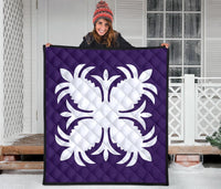 Hawaiian Premium Quilt Royal Pattern - Purple - A2 Style - Polynesian Pride