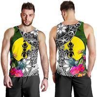 New Caledonia Men Tank Top - Turtle Plumeria Banana Leaf - Polynesian Pride