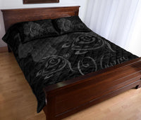Hawaii Turtle Ohana Hibiscus Poly Quilt Bed Set Gray - Polynesian Pride