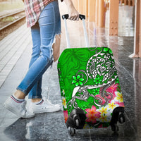Polynesian Luggage Covers - Turtle Plumeria Green Color - Polynesian Pride