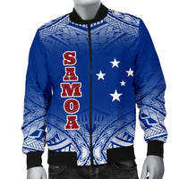 Samoa Men's Bomber Jacket - Polynesian Fog Blue - Polynesian Pride