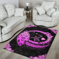 Hawaii Turtle Hibiscus Corner Map Polynesian Area Rug AH - Polynesian Pride