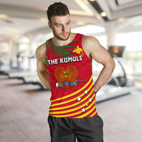 Papua New Guinea Rugby Men Tank Top Coconut Leaves - The Kumuls - Polynesian Pride