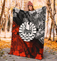 Tahiti Polynesian Premium Blanket - Vintage Polynesian Turtle - Polynesian Pride