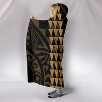 Hawaii Kakau Gold Polynesian Hooded Blanket - Polynesian Pride