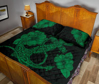 Anchor Poly Tribal Quilt Bed Set Green - Polynesian Pride