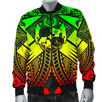 Tonga Polynesian Men's Bomber Jacket - Tonga Reggae Seal with Polynesian tattoo - Polynesian Pride