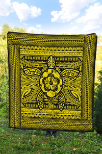 Hawaii Polyensian Turtle Premium Quilt Yellow - Polynesian Pride