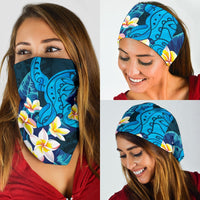 Hawaiian Shappire Turtle Plumeria Unisex Bandana 3 - Pack One Size Blue - Polynesian Pride