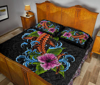 Hawaii Quilt Bed Set - Hawaii Hibiscus Cephalofoil Tattoo - Polynesian Pride