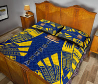Tokelau Quilt Bed Set - Tokelau Coat Of Arms Yellow Tattoo Style - Polynesian Pride