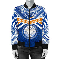 Marshall Islands Rugby Women Bomber Jacket Forever - Polynesian Pride