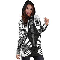 American Samoa Hoodie Dress - Polynesian Tattoo Black - Polynesian Pride