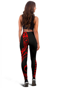 Red Polynesian Tribal Women's Leggings - Polynesian Pride