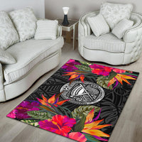 American Samoa Area Rugs Hibiscus Polynesian Pattern - Polynesian Pride