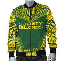 Society Islands Flag Polynesian Chief Men's Bomber Jacket - Polynesian Pride