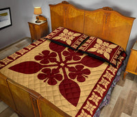 Hawaiian Quilt Pattern Hibiscus Lovely Quilt Bed Set - Polynesian Pride
