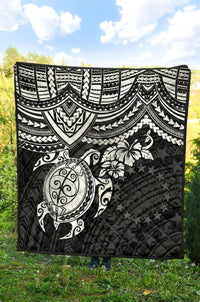 Cook Islands Polynesian Premium Quilt - White Turtle - Polynesian Pride