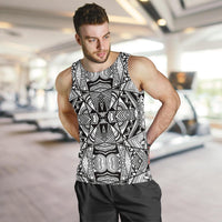 Polynesian Tribal Men's Tank Top White And Black - Polynesian Pride