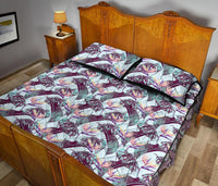 Tropical Monstera Leaf Quilt Bed Set - Polynesian Pride