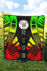 Niue Premium Quilt - Niue Seal Polynesian Reggae Tattoo - Polynesian Pride
