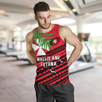 Wallis and Futuna Rugby Men's Tank Top Coconut Leaves - Polynesian Pride