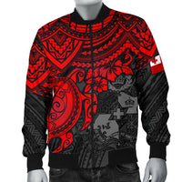 Tonga Polynesian Bomber Jacket (Men) - Red Turtle - Polynesian Pride