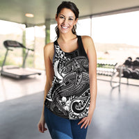 Pohnpei Wome's Racerback Tank - White Shark Polynesian Tattoo - Polynesian Pride