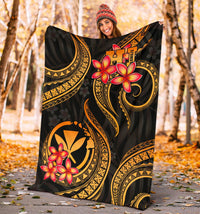Polynesian Hawaii Premium Blanket - Gold Plumeria - Polynesian Pride