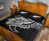 Maori Tattoo Quilt Bed Set Polynesian Style Black - Polynesian Pride