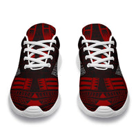 Norfolk Island Sport Sneakers - Polynesian Tattoo Red - Polynesian Pride