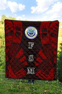 Federated States Of Micronesia Premium Quilt - Federated States Of Micronesia Seal Polynesian Red Tattoo - Polynesian Pride