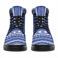 Gambier Islands Leather Boots - Polynesian Flag Chief Version - Polynesian Pride