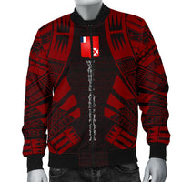 Wallis And Futuna Men Bomber Jackets - Polynesian Tattoo Red - Polynesian Pride