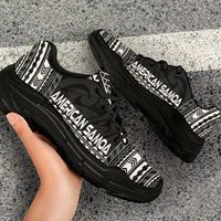 American Samoa Chunky Sneakers - Polynesian Chief Black Version - Polynesian Pride