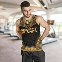 Society Islands Men's Tank Top - Polynesian Chief Gold Version - Polynesian Pride