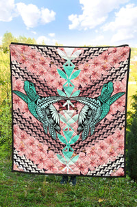 Hawaii Turtle Kanaka Hibiscus Tropical Polynesian Premium Quilt - Sweet Style - AH - Polynesian Pride