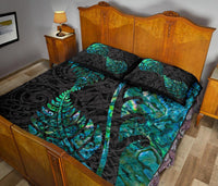 Aotearoa Maori Quilt Bed Set Silver Fern Koru Vibes - Polynesian Pride