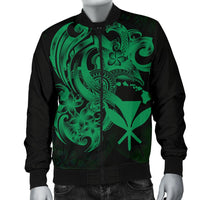 Polynesian Hawaii Men's Bomber Jacket - Kanaka Maoli Green Turtle - Polynesian Pride