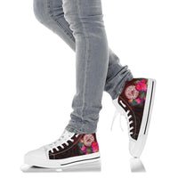 American Samoa High Top Shoes - Coat Of Arm With Polynesian Patterns - Polynesian Pride